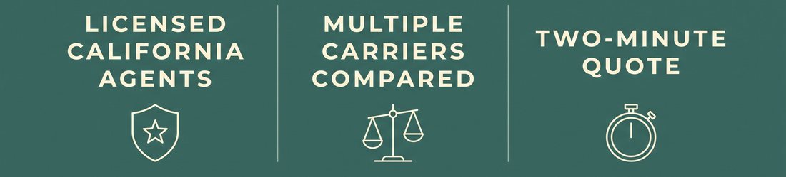 Licensed California agents, multiple carriers compared, two-minute quote